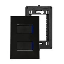 Interruptor Paralelo Preto Duplo Pial Legrand Suporte 4x2 Placa