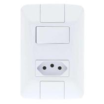 Interruptor Paralelo + Tomada 10a Linha Aria Tramontina - Branco - Modular - Fixação Facilitada