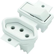 Interruptor Paralelo + Tomada 10a Sistema X Branco S/ Placa Interruptor Paralelo + Tomada 10a Sistema X Branco S/ Placa
