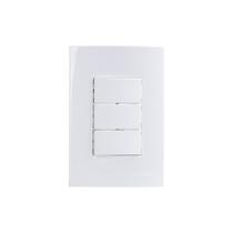 Interruptor Paralelo Triplo MarGirius Sleek 10A com Placa 4x2 Branco