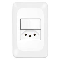 Interruptor Pial Pop 1 Tecla Paralelo + 1 Tomada 2P + T 10A com Placa 4X2 Interruptor Pial Pop 1 Tecla Paralelo + 1 Tomada 2P + T 10A com Placa 4X2