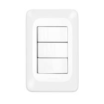 Interruptor Pial Pop 3 Teclas Simples com Placa 4X2