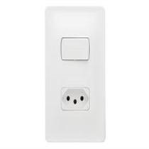 Interruptor Pial Zeffia 1 Tecla Simples+Tomada 2p+T 10A 250V Com Placa Branca