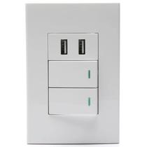 Interruptor Premium Duplo De Parede Com Dupla Entrada USB