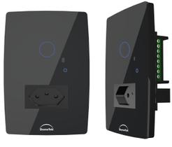 Interruptor Preto Smart Touch Wifi Google Alexa 1 Tecla Tomada