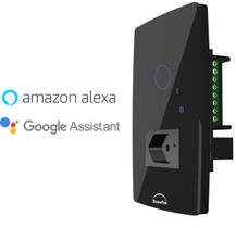Interruptor Preto Smart Touch Wifi Google Alexa 1 Tecla Tomada