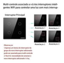Interruptor Preto Wifi 4 Botões Inteligente 4X4 Google Interruptor Preto Wifi 4 Botões Inteligente 4X4 Google