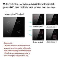 Interruptor Preto Wifi 4 Botões Inteligente 4X4 Google