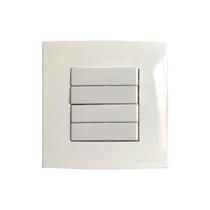 Interruptor Quadruplo Simples Móvel Marmore Embutir 10a Sleek Branco