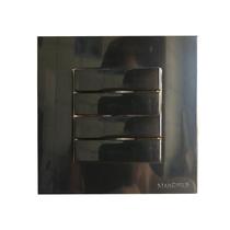 Interruptor Quadruplo Simples Móvel Marmore Embutir 10a Sleek Preto