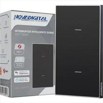 Interruptor Quartzo 2 Botões NovaDigital Zigbee Preto - G18 Interruptor Quartzo 2 Botões NovaDigital Zigbee Preto - G18