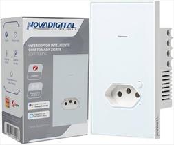 Interruptor Quartzo Zigbee NovaDigital 1 Botão 1 Tomada 4x2 Branco - G7