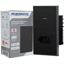 Interruptor Quartzo Zigbee NovaDigital 1 Botão 1 Tomada 4x2 Preto - I5 Interruptor Quartzo Zigbee NovaDigital 1 Botão 1 Tomada 4x2 Preto - I5