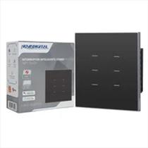 Interruptor Quartzo Zigbee NovaDigital 6 Botões 4x4 Preto Interruptor Quartzo Zigbee NovaDigital 6 Botões 4x4 Preto