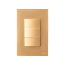 Interruptor Recta Ouro Blux 4x2 Fosco 3 Teclas Simples Conjunto Modular Completo Para Embutir Na Parede Interruptor Recta Ouro Blux 4x2 Fosco 3 Teclas Simples Conjunto Modular Completo Para Embutir Na Parede