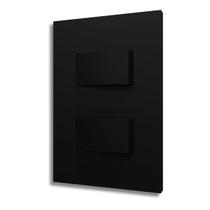 Interruptor Recta Satin 2 Tecla Paralelas Distanciados Com Placa Black - B.Lux