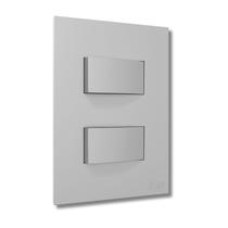 Interruptor Recta Satin 2 Tecla Simples Distanciados Com Placa Prata/Cinza/Grafite - B.Lux Interruptor Recta Satin 2 Tecla Simples Distanciados Com Placa Prata/Cinza/Grafite - B.Lux