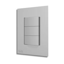 Interruptor Recta Satin 3 Teclas Paralelas / Three Whay Com Placa Prata/Cinza/Grafite - B.Lux