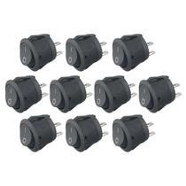Interruptor Redondo 12V 10PCS ON/OFF 2 Pinos SPST Snap-in Para Caravana, Van, Motorhome 6A 250V