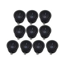 Interruptor Redondo De 2 Pinos Preto Para Barco, 10 Peças, SPST ON-OFF 250V 6A 125V 10A Para