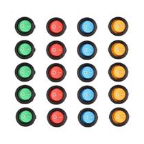 Interruptor Redondo LED 12V 20PCS on off Toggle SPST Mini Botão De Luz Para Carro Auto Barco