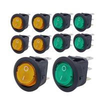 Interruptor Redondo LED Vermelho Para Barco, 8 Peças, 3 Pinos, 2 Posições, 20A 12V, Liga/Desliga,
