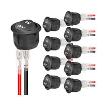 Interruptor Redondo Mini De 12V SPST 20mm Para Carro, Automotivo, RV, ON/OFF, 2 Pinos