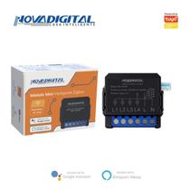 Interruptor Relé Inteligente Zigbee Novadigital 4 Canais Tuya Smart Life Alexa Mini Smart Switch 110V 220V Preto