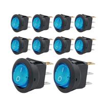 Interruptor Rocker De Barco Redondo Led Vermelho 8pcs 20a 12v On Off 3 Pinos 2 Posições Snap