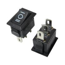 Interruptor Rocker Push Button SPST Preto Vermelho Branco 10 Peças 10x15mm 3A 250V 2Pin 3Pin