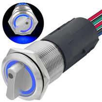 Interruptor rotativo ZJWZJH 19mm 2 posições de aço inoxidável 2NO 2NC