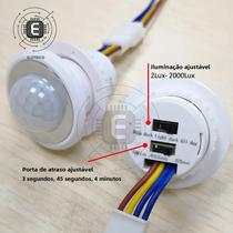 Interruptor Sensor De Movimento PIR LED Ajustável Com Tempo, AC 85V-265V Para Iluminação Residencial