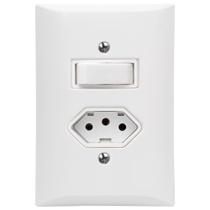 Interruptor Simples 1 Tecla + Tomada 10A 2p+t Com Espelho Branco