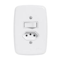 Interruptor Simples 1 Tecla + Tomada 10A 4x2 Ideale Pluzie