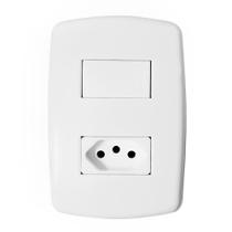 Interruptor Simples + 1 Tomada Unidade 2p+t 10a Com Placa - Dc-8100-15 - Dicompel