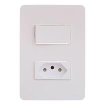 Interruptor Simples 10A 4x2 1 Tecla e Tomada Branco Orion Schneider