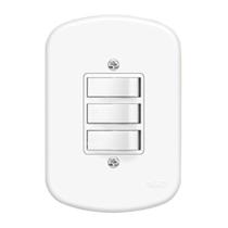 Interruptor Simples 10A 4X2 3 Teclas Branco Blanc Fame Interruptor Simples 10A 4X2 3 Teclas Branco Blanc Fame