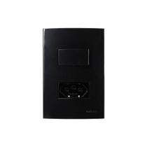 Interruptor Simples 10a E Tomada 2p+t 10a Margirius Sleek Com Placa 4x2 Preto Ebony Preto Interruptor Simples 10a E Tomada 2p+t 10a Margirius Sleek Com Placa 4x2 Preto Ebony Preto