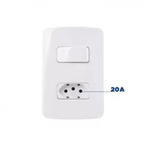 Interruptor simples 10A + tomada 2P+ T 20A B3 - Margirius