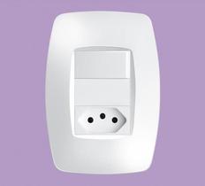Interruptor Simples 16a/250v e Tomada 2p+t 10a/250v Elegance - Fame Interruptor Simples 16a/250v e Tomada 2p+t 10a/250v Elegance - Fame
