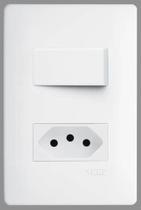Interruptor simples 16a/250v + tomada 2p+t 10a/250v~ dist Interruptor simples 16a/250v + tomada 2p+t 10a/250v~ dist