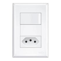 Interruptor Simples 16A com Tomada 10A 2P+T Evidence Branco Fame - Ref. 3889