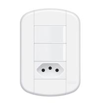 Interruptor Simples 2 Teclas e Tomada 20A Blanc Mais Fame