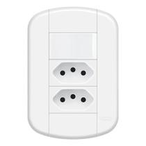 Interruptor Simples + 2 Tomadas 20A 2P+T Fame Blanc+ Branco - Ref. 3928 Interruptor Simples + 2 Tomadas 20A 2P+T Fame Blanc+ Branco - Ref. 3928