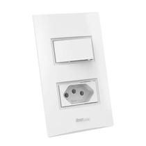 Interruptor Simples 20A 4X2 1 Tecla e Tomada Branco Beleze Enerbras Interruptor Simples 20A 4X2 1 Tecla e Tomada Branco Beleze Enerbras