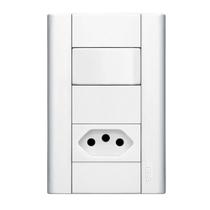 Interruptor Simples 20A 4X2 1 Tecla E Tomada Branco Modulare