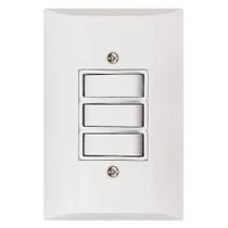 Interruptor Simples 3 Teclas 10A Com Placa Espelho Branco - FLP