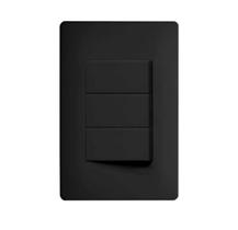 Interruptor simples 3 teclas - fame habitat black
