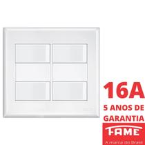 Interruptor Simples 4 Teclas 16A Com Placa 4x4 Evidence FAME