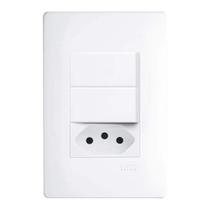 Interruptor Simples 4x2 c/ Tomada 10a Habitat Fame 2313